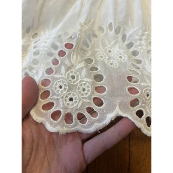 Sea New York Marina White Eyelet Long Sleeve Dress Lace Embroidered Size L - Picture 3 of 16